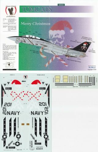 Eagle Strike Decals 1/32 F - 14b Tomcat Vf - 103 Christmas Santa Cat Scheme (usn)