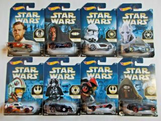 Hot Wheels Star Wars Disney 2016 Complete Set 8/8 Resistance Rebel Galactic Jedi