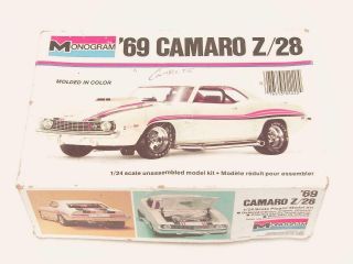 1/24 Monogram Revell 69 Camaro Z/28 Builders Special Model Kit Started