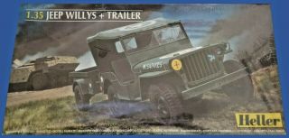 1/35 Heller 81105: Jeep Willys,  Trailer