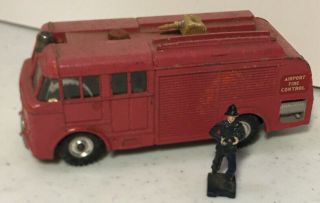 Vintage Dinky Toys Fire Engine Truck Die Cast Car Fireman Airport Fire Control