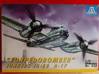 Italeri 1/72 Torpedobomber Junkers Ju - 88 A - 17 No 038 Airplane Model Kit