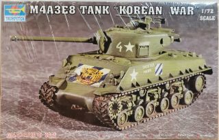 Trumpeter Model Kit 1/72 Us Army M4a3e8 Tank Korean War Armor Military 07229 3id