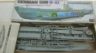 1975 German Sub U - 47 Cutaway Display U - Boat Model Kit H - 384 In Its Box