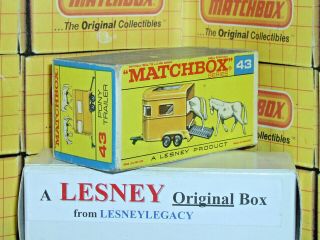 Matchbox Lesney 43c Pony Trailer Green Base Type F2 Empty Box Only