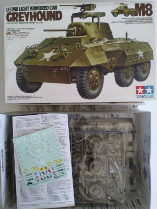 1998 Tamiya 35228 U.  S M8 Light Armored Car,  Greyhound - 1/35 Scale Kit