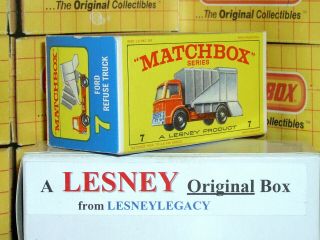 Matchbox Lesney 7c Ford Refuse Truck Type E4 Empty Box Only