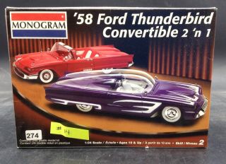 Monogram 85 - 2385 14 1958 Ford Thunderbird Green 1/24 Model Car Mountain Kit