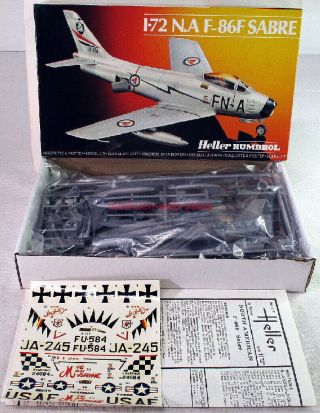 Heller 80277 1:72 Na F - 86f Sabre Usaf Jet Fighter Plane Plastic Model Kit