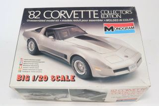 Monogram 1982 Corvette Collectors Edition 1:20 Model Kit Partial Build Started