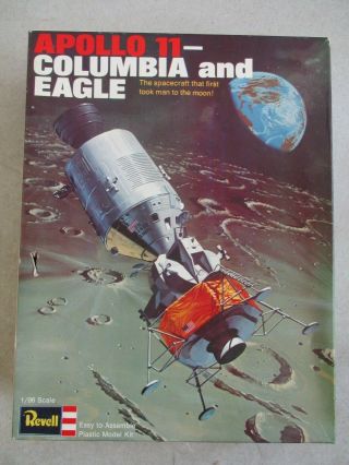 Vintage 1969 Apollo 11 - Columbia And Eagle 1/96 Scale Model Kit By Revell