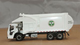 1/64 Dcp/Greenlight white Mack NYC front load garbage truck no box 2