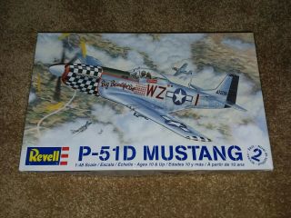 Revell P - 51d Mustang 1:48 Plastic Kit Model Airplane Open Box