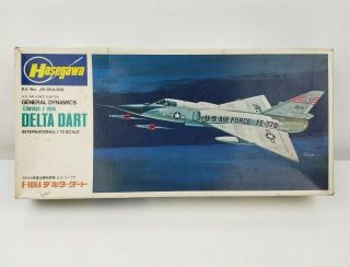 Vintage 1970s Hasegawa Model Kit 1193 - 2 Convair F - 106a Delta Dart 1/72 Scale