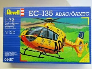 Revell 1:72 Scale Eurocopter Ec - 135 Adac/oamtc Helicopter Kit 04457 Model Kit