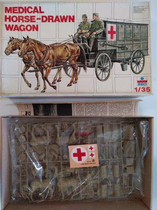 1982 Esci 5014 Medical Horse - Drawn Wagon - 1/35 Scale Model Kit