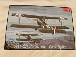 1/48 Roden Wwi British Bi Plane Sopwith 1 1/2 Strutter Comic Fighter 407