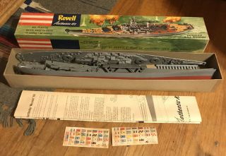 Vintage 1953 Revell Battleship Uss Missouri Flagship War Model Kit Toy 21” Box