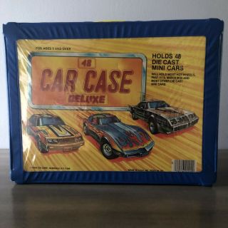Vintage Tara Toy Corp Die Cast 48 Car Deluxe Blue Vinyl Case Usa