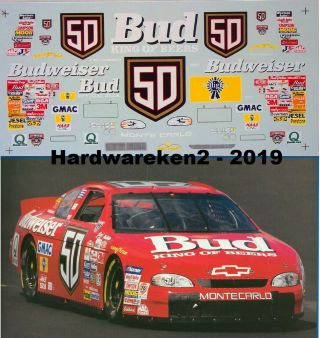 Nascar Decal 50 Budweiser 1998 Monte Carlo Ricky Craven - 1/24 Hard 2 Find