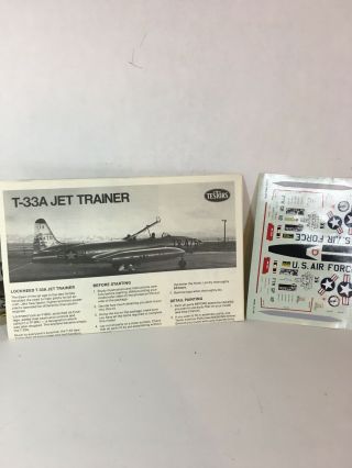 Testors Lockheed T - 33a Jet Trainer No Box