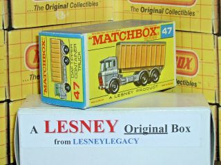 Matchbox Lesney 47c Daf Tipper Container Truck Type F2 Empty Box Only