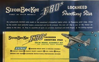 Strombecker Vintage Wooden Model Kit: The Lockheed F - 80 Shooting Star