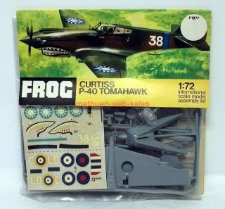 Frog F197f Curtiss P - 40 Tomahawk 1/72 Ww2 Flying Tigers Kit 1969 Issue