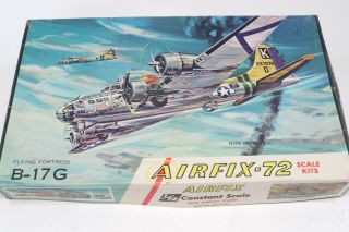 Vintage Airfix B - 17g Flying Fortress Wwii Model Airplane Kit 1:72 Parts Kit