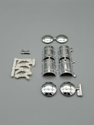 1/25 Amt Ford C - 600 Chrome Fuel Tanks With Brackets And Fuel Caps