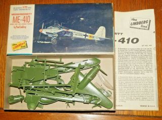 Vintage 1966 Lindberg Model Kit Me 410 German Ww2 Fighter Aircraft