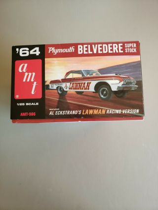 AMT 1964 64 Plymouth Belvedere Stock 1/25 Scale Model Kit w resin grille 3