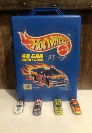 Vintage 1998 Mattel Hot Wheels 48 Car Carry Storage Case - 4 Racing Champion Cars