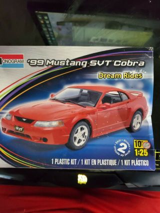 1999 Ford Mustang Svt Cobra 1/25 Scale Monogram Dream Rides Model Kit