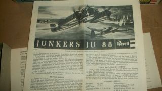 German WWII Junkers JU - 88 Light Bomber - Revell 1/72 Model Kit - Open 3