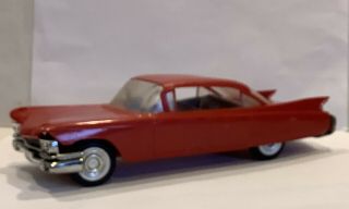 1960 Cadillac Promo Friction Red with Grey Interior Model Car 2