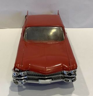1960 Cadillac Promo Friction Red with Grey Interior Model Car 3