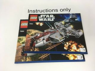 Only Instructions Books 1 - 2 Lego 7964 Republic Frigate Star Wars; No Bricks