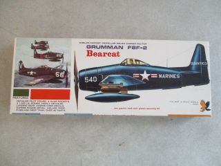 Vintage 1967 1/4 " Scale Grumman F8f - 2 Model Kit By Hawk 562 - 100