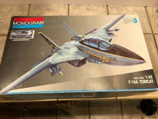 Monogram 1/48 Scale F - 14a Tomcat Jet Fighter With Photo Etched Parts