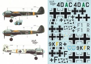 Eaglecals Decals 1/48 Junkers Ju 88a - 4 Iii/kg 51 Ii.  /kg 30 7.  /kg 76 (luftwaffe)