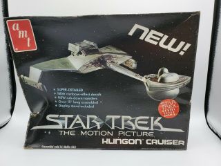 1979 Klingon Cruiser Star Trek The Motion Picture Amt Model Kit S971 Opened