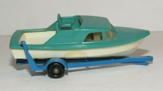 Matchbox Lesney 1967 Boat & Trailer Cabin Cruiser Series No.  9 - 1:64 3