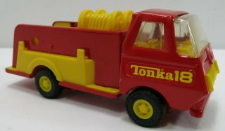 Vintage Tonka Fire Pump Truck Red Pressed Steel Metal 5 1/2 " 1970 