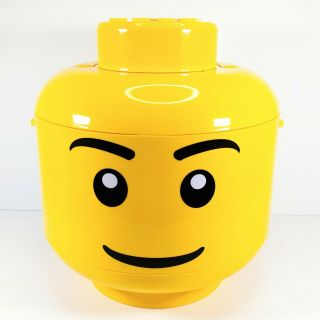 Lego Storage Container Carry Case Large Yellow Head W Handle Sort & Store