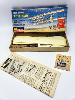 Vintage 1958 Monogram Wright Brothers Kitty Hawk Pa30•98