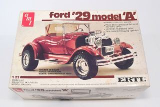 Amt Vintage Ford 29 Model A 1/25 Kit Stock Custom Hot Rod Complete Open Box