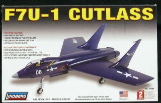1/48 Lindberg Models Vought F7u - 1 Cutlass U.  S.  Navy Jet Fighter Nmib
