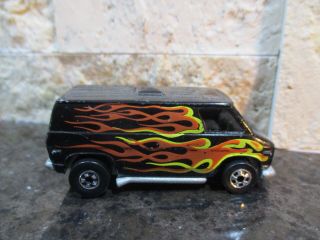 Vintage 1974 Hot Wheels Van Black With Flames
