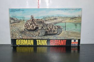 Vintage Esci 1:72 German Tank Elefant Plastic Model Kit 8006